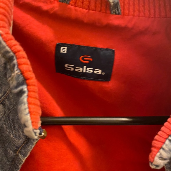 Jean jacket red and white stripe - Picture 3 of 4